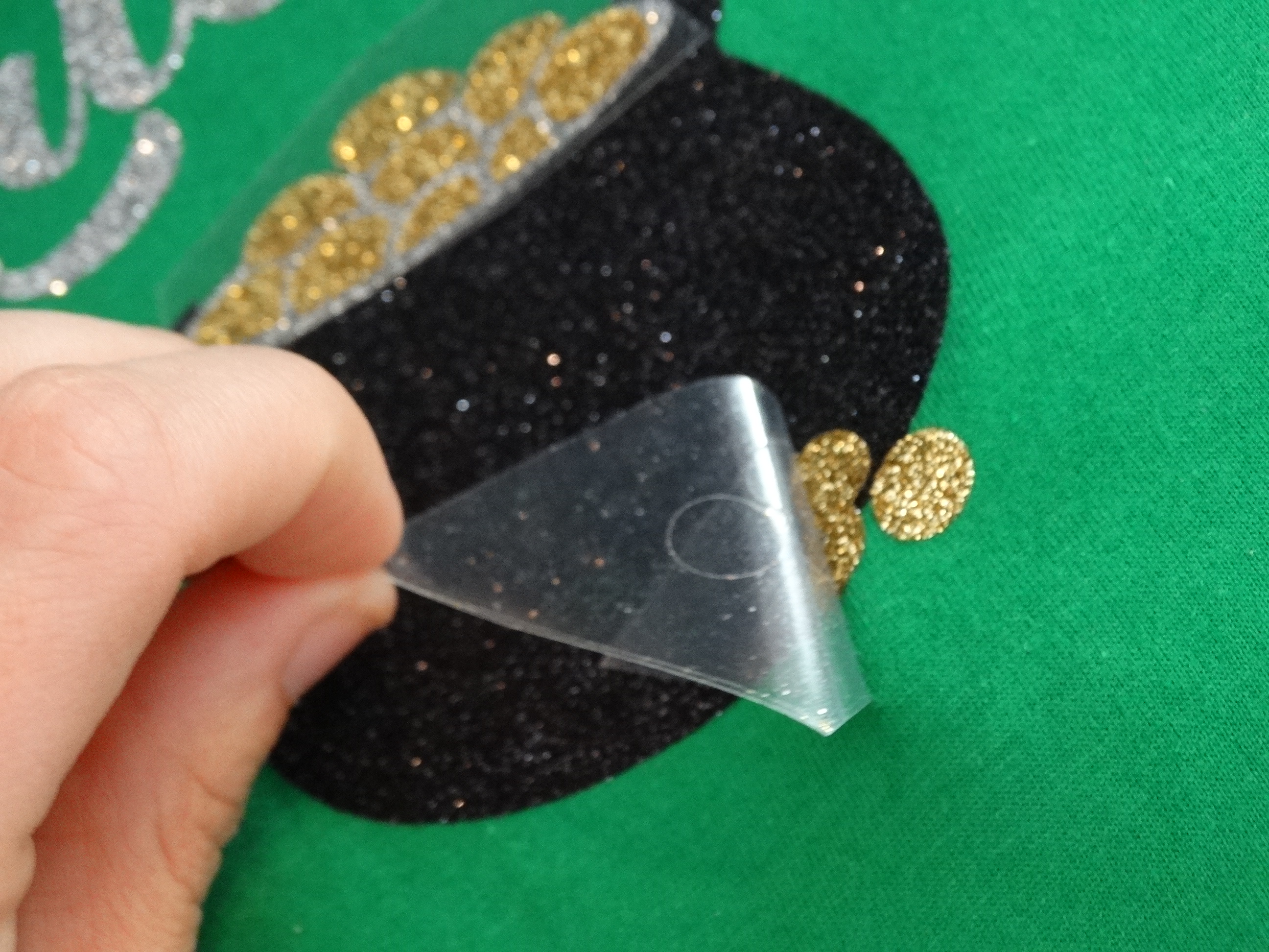 layering glittered heat transfer vinyl without subtracting