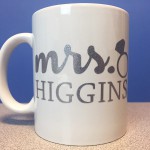personalized mug for bride using FDC sign vinyl