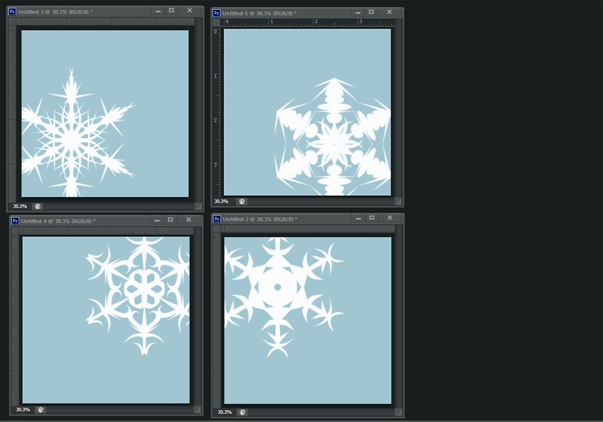 snowflake coasters in photoshop