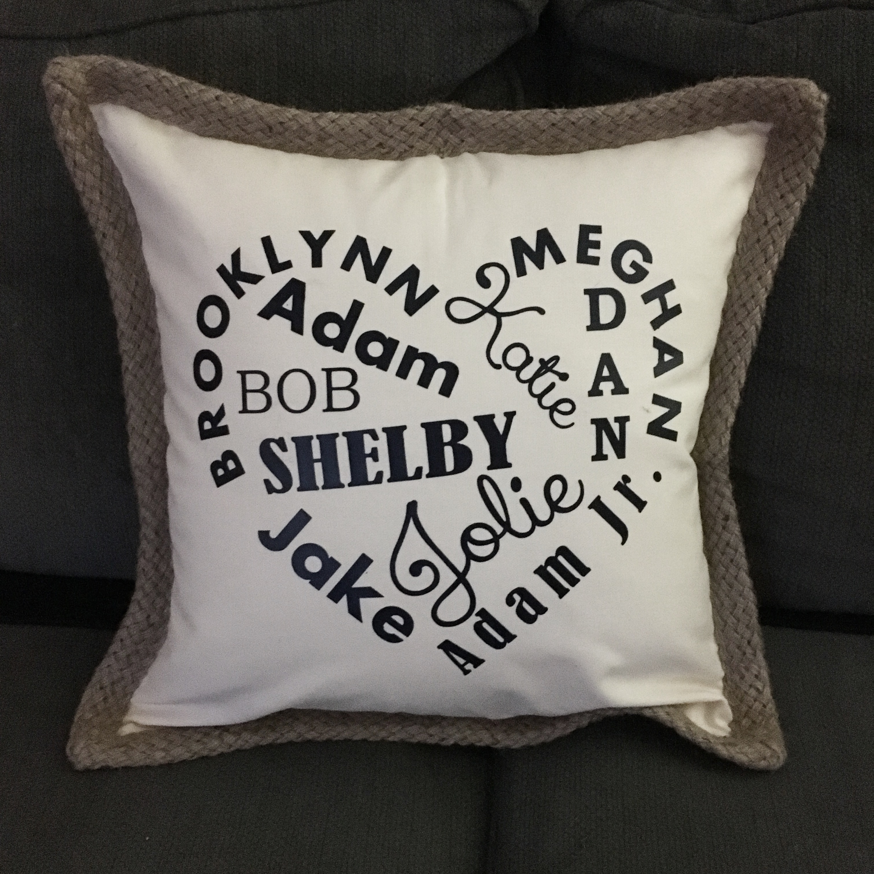 personalized heart pillow
