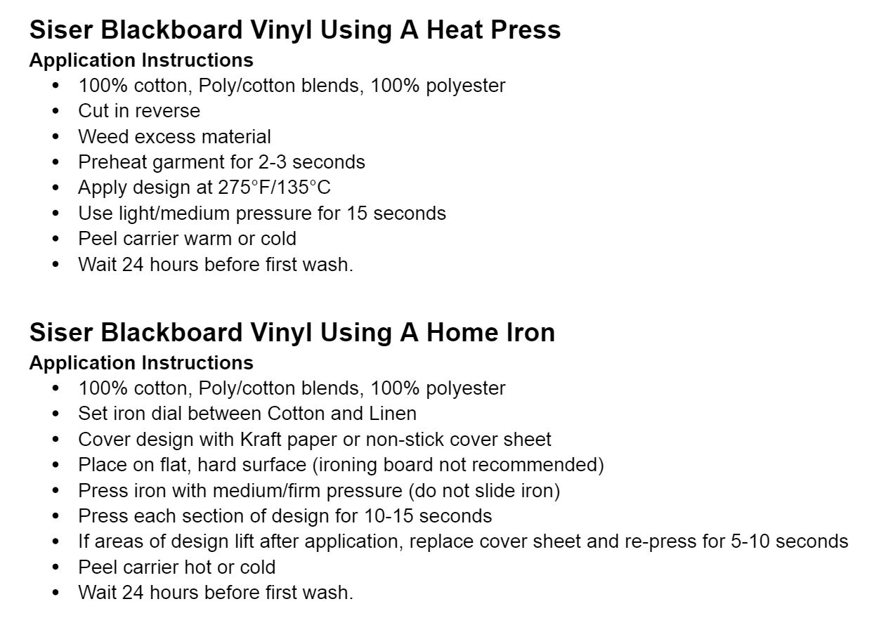 heat press setting