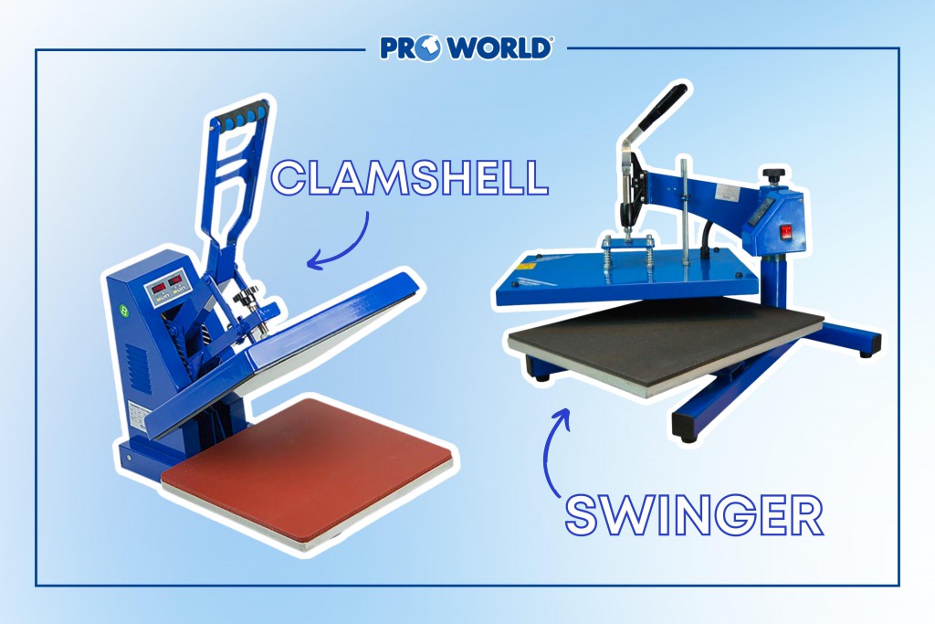 clamshell heat press vs swing away heat press